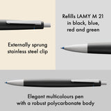 LAMY 401 2000 M401 - Bolígrafo con 4 colores, color negro, azul, rojo y verde