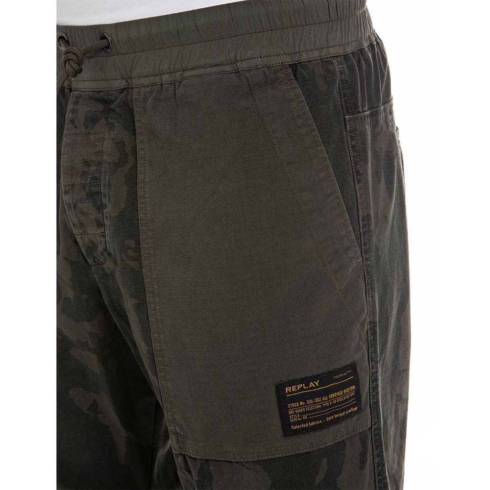 REPLAY M9933, Pantalón de vestir para Hombre, Verde (Military Camouflage 010), 30W / 32L