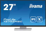 iiyama T2752MSC-W1 27" BLANCO Bonded PCAP 10P Táctil, 1920x1080, Panel IPS, Flat Bezel Free Glass Front, HDMI, Displayport, 360cd/m² ( Táctil), USB Hub 2x 3.2, Altavoces