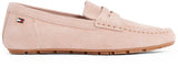 Tommy Hilfiger Mocasines Mujer Flag Soft Suede Loafer Elegante, Marrón (Claystone), 37