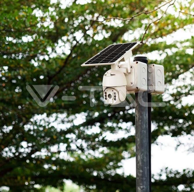 V-TAC HD Smart Solar Energy PTZ Camera With Sensor White Body