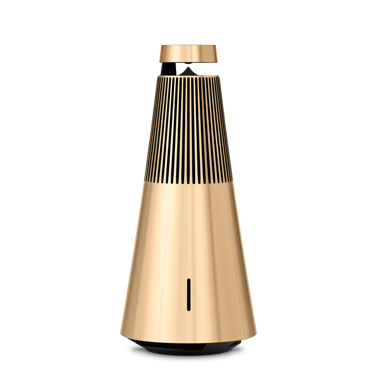 Bang & Olufsen Beosound 2 (3.ª Gen), Elegante y potente altavoz WiFi para el hogar con sonido envolvente de 360 grados, de pie o para estantería, Gold Tone