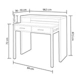 Habitdesign Mesa Escritorio Extensible, Mesa Estudio, Consola, Color Blanco Artik, Medidas: 98,5 cm (Largo) x 36-70 cm (Fondo) x 87,5 cm (Alto)