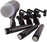Shure Drum Microphone Kit for Performing and Recording Drummers, Conveniently Packaged Selection of Mics and Mounts with Options for Kick Drum, Snare Drum, Rack TOMS, Floor TOMS and Congas (DMK57-52)