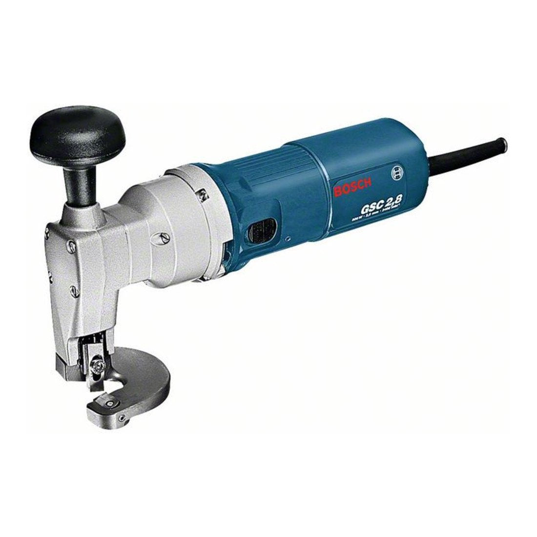 Bosch Professional GSC 2,8 - Cizalla eléctrica (500 W, 2400 cpm, corte en acero 2,8 mm, en caja), negro, azul