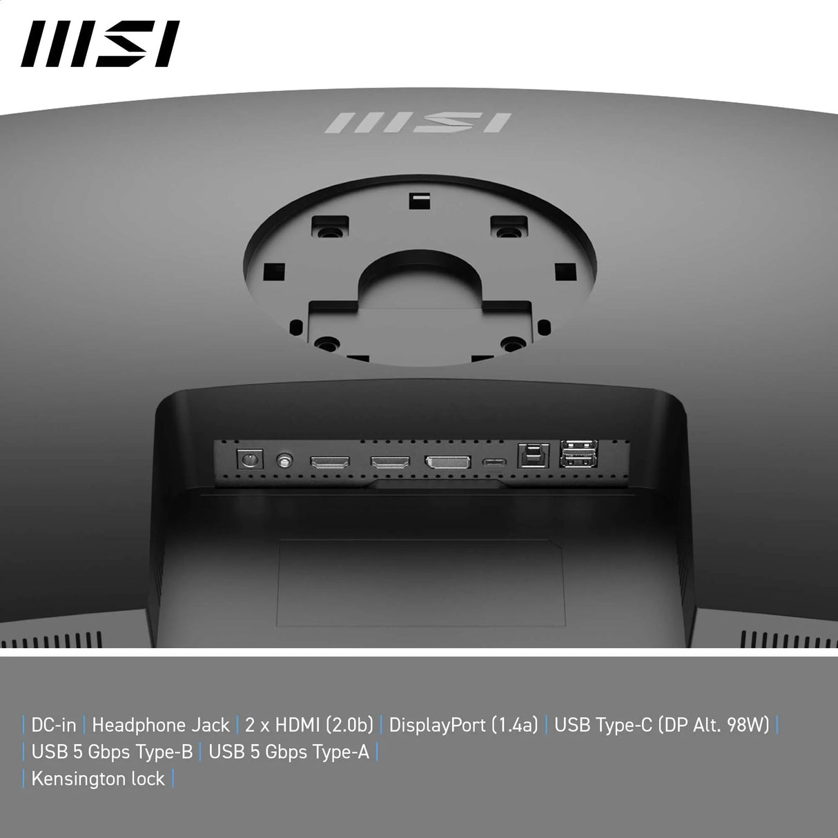 MSI Modern MD342CQP Monitor Curvo de 34'' UWQHD 1500R - Panel VA 3440 x 1440, KVM, Pip/PBP, Amplia, Altavoces Integrados, Ajustable en 3 direcciones - HDMI 2.0b, DisplayPort (1.4a)