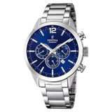 Festina Reloj Hombre F20343/7 Timeless Chronograph Caja de Acero Inoxidable 316l Plateado Correa de Acero Inoxidable 316l Plateado