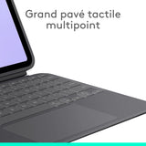 Logitech Combo Touch Funda con Teclado para iPad Pro de 11 Pulgadas (M4)(2024) - Teclado retroiluminado Desmontable con Soporte, Escritura cómoda, Modo Multiuso -QWERTZ