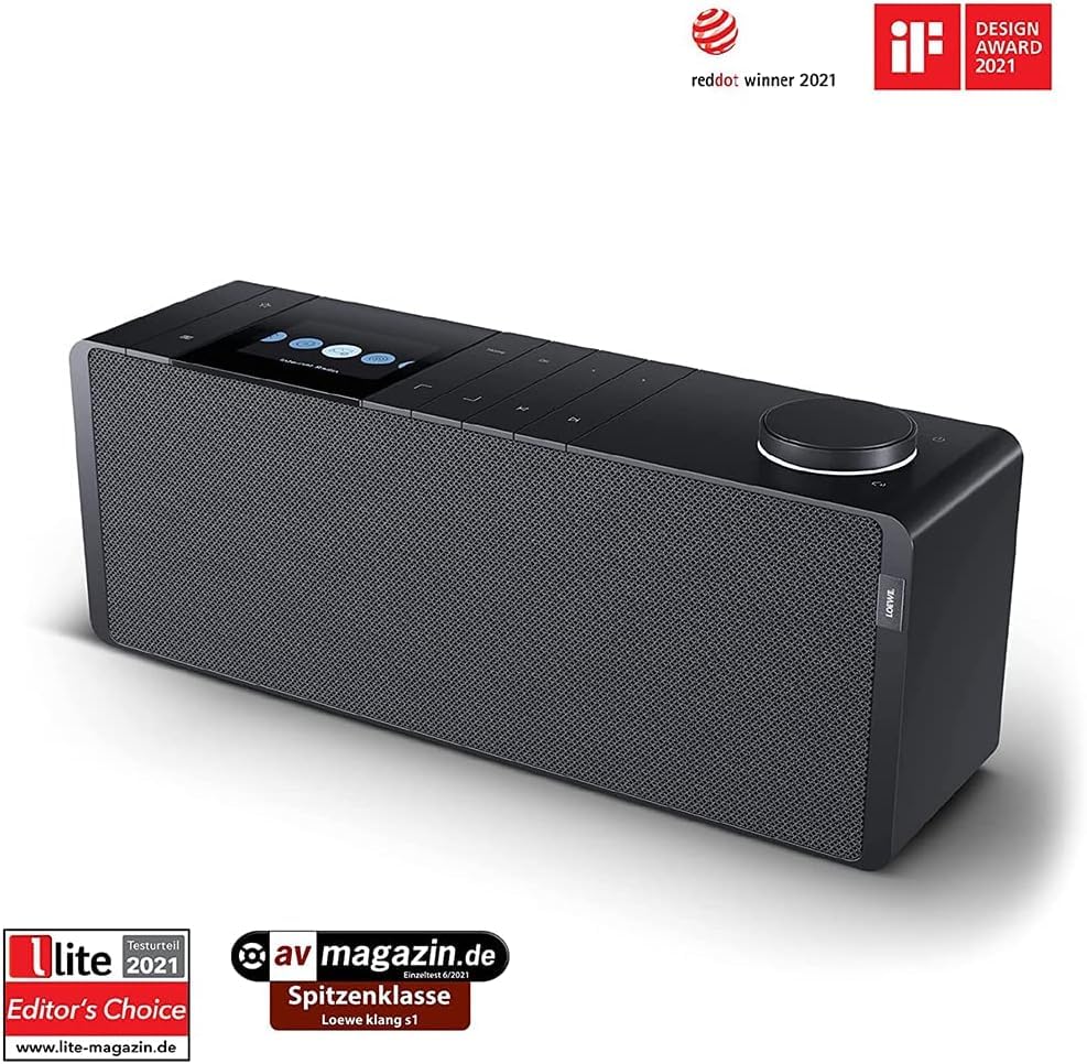 Loewe Klang s1 - Radio Inteligente, Altavoz de 80 vatios con conexión Bluetooth/WiFi, transmisión Desde Todos los Principales Servicios, Sonido excepcional y diseño Moderno, Gris basalto