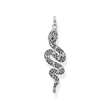 THOMAS SABO Collar con colgante de serpiente, con circonitas negras, plata de ley 925, 56 x 15 mm, PE945-643-11, H: ca. 56mm / B: ca. 15mm, Plata esterlina, Circonita cúbica