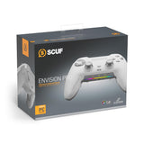 SCUF ENVISION PRO Wireless V1 (2023) Controlador para Juegos de PC - Cinco Teclas G Reasignables - Paletas Traseras Reasignables - Disparadores Instantáneos - Compatible con iCUE - Blanco
