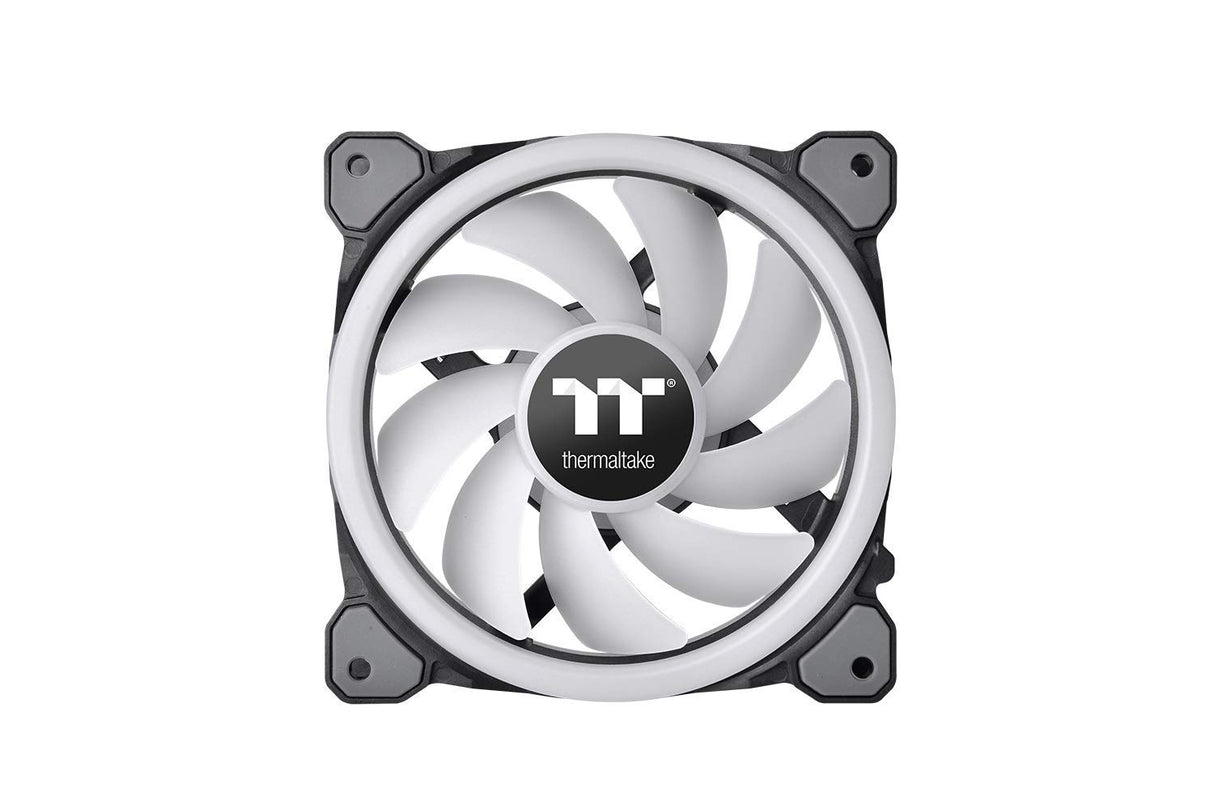 Thermaltake Riing Trio 14 LED RGB TT - Pack de 3 Ventiladores para PC, Color Negro