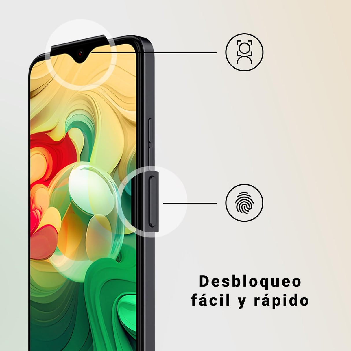 SPC Discovery 2 SE – Smartphone de 4+64GB con Pantalla de 6.5” HD+, NFC, desbloqueo Facial y por Huella, 4G, Doble cámara 13+2MP, batería 4500 mAh con Carga inversa y Android 13 – Color Dark Matter