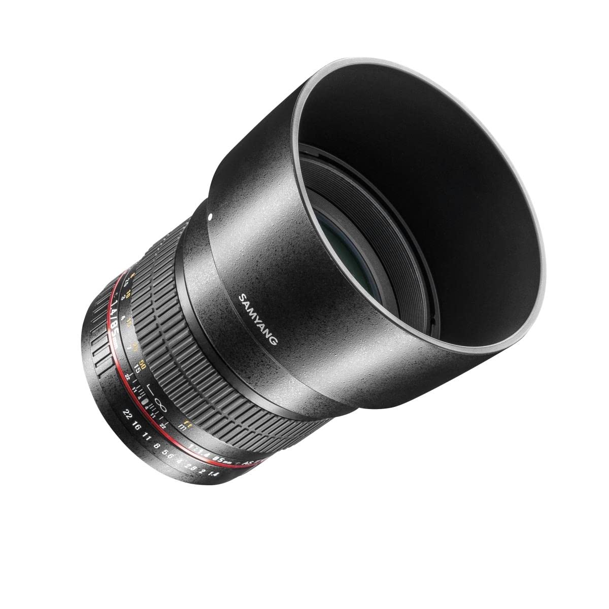 Samyang F1111209101 - Objetivo fotográfico DSLR para Micro Cuatro Tercios (Distancia Focal Fija 85mm, Apertura f/1.4-22 AS IF UMC, diámetro Filtro: 72mm), Negro