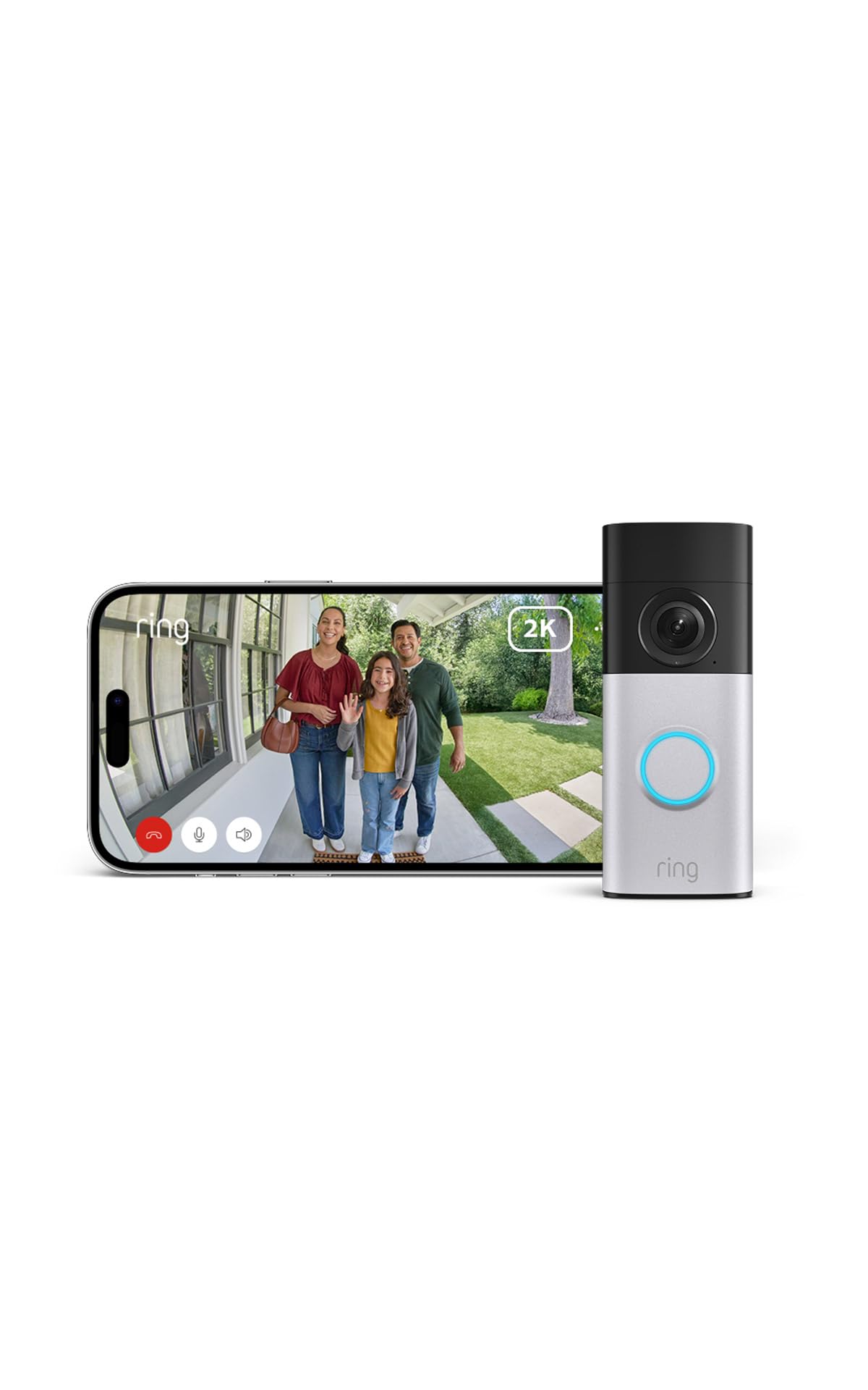 Ring Videotimbre cableado Plus (Wired Video Doorbell Plus, última generación) | Videotimbre con cámara | Retinal 2K | Amplio campo de visión | Prueba gratuita de 30 días del plan de suscripción Ring