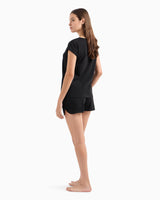 Emporio Armani Short Pajamas Set Juego de Pijama, Negro, S para Mujer
