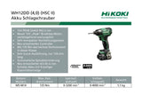 Hikoki WH12DDWHZ - Atornillador de impacto inalámbrico