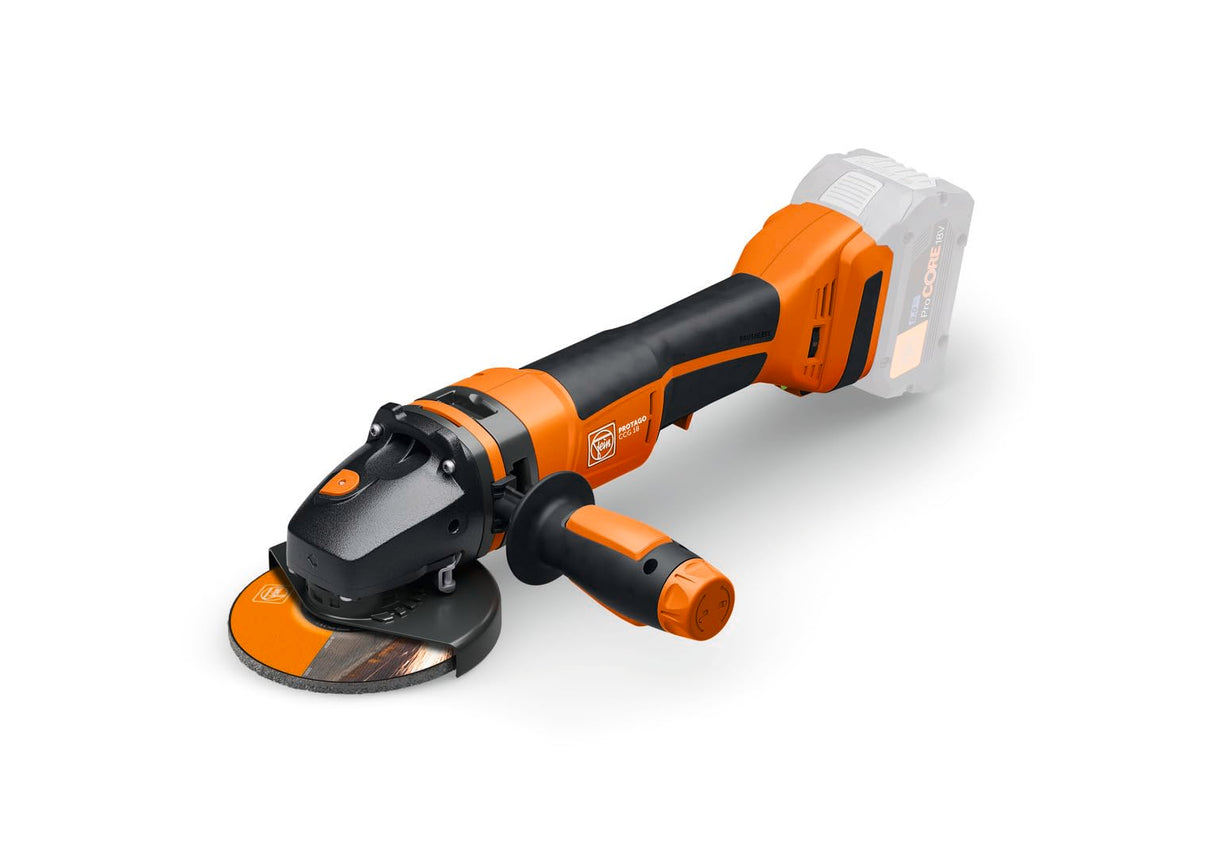 Fein Amoladora angular con batería Protago CCG 18-125-10 PD-SEC AS (disco abrasivo de 125 mm de diámetro, concepto de manejo seguro, interruptor de hombre muerto, operación a dos manos, trabajo