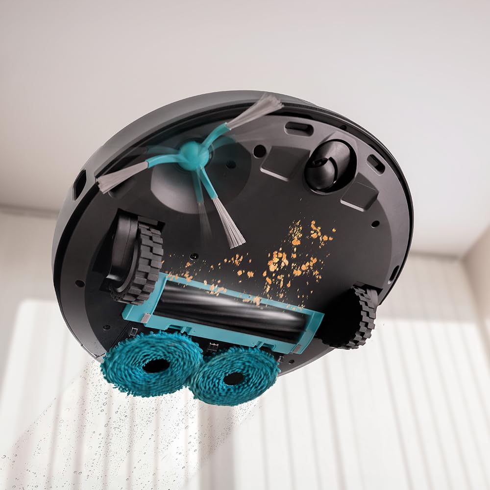 Cecotec Robot Aspirador y Friegasuelos con IA y Base de Autovaciado Conga 9990 AI Spin Revolution Ultra Power Home Essential. 10000Pa, Navegación Inteligente, Autonomía 240mins, Cepillo Silicona, App