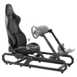 VEVOR Soporte para Volante de Carreras para Logitech G923/G920/G29, Cabina de Simulador de Conducción de Acero Resistente, y Ángulo del Pedal Ajustables 605-795 mm ± 5, Compacto, 1430 x 640 x 1270 mm