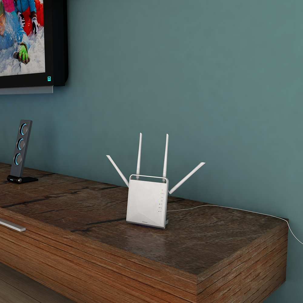 Strong 1200 Router Wi-Fi AC Dualband 300 Mbps 2.4 GHz y 867 Mbps 5 GHz, 4 5dBi Antenas, 4 Gigabit Puertos, USB 3.0, microSD, WPA, WPS