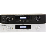 Madison - MAD1400BT-BK - Amplificador estéreo HI-FI 2 x 100W RMS con Bluetooth, USB, SD y FM - Aluminio negro