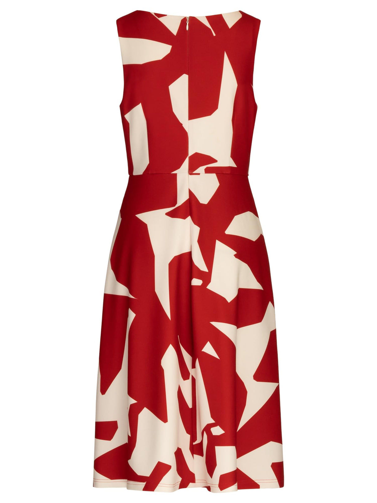 APART Fashion Apart Kurzes Kleid aus Jersey-Stoff Allover mit Vestido, Rojo-Crema, 46 Mujeres