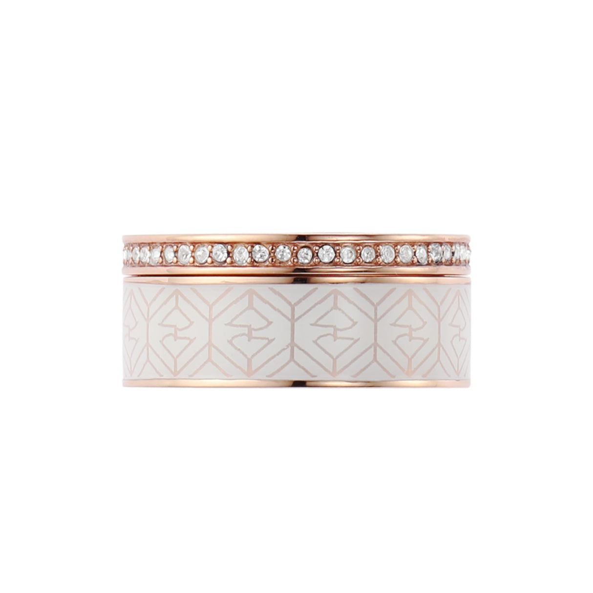 Emporio Armani Anillo Para Mujer, Tamaño Anillo Grande: 21X6X2mm Anillo Tamaño Pequeño: 21X2X2mm Anillo Acero Inoxidable Oro Rosa, EGS2830221