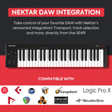 Nektar Controlador de teclado MIDI USB SE49 con integración Nektar DAW