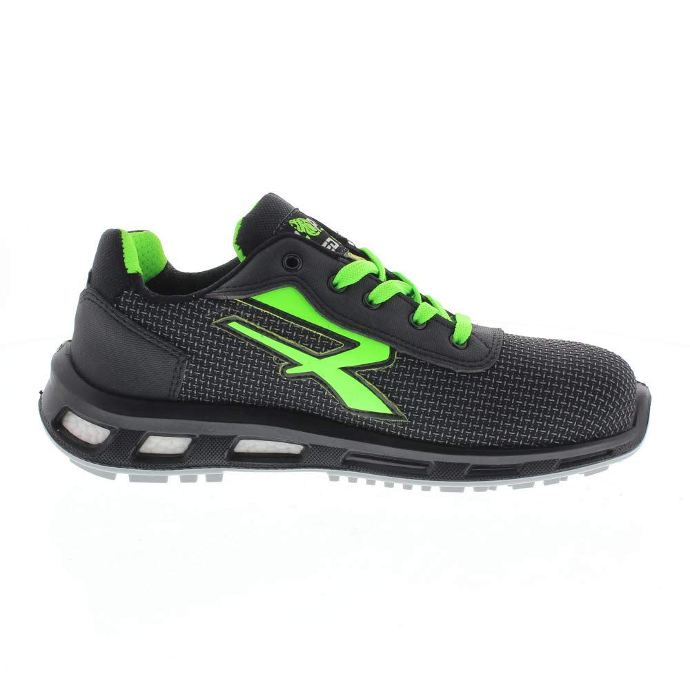 U-Power Red Lion Strong, zapatos de seguridad unisex, ligeros, flexibles, de cuero antipinchazos, con inserto Infinergy, con puntera de aluminio - Green Vert 44