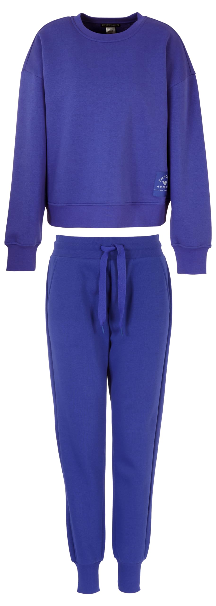 Emporio Armani Iconic Terry Loungewear Tracksuit Sweatshirt, Violet Blue, XL para Mujer