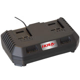 IKRA cortacésped Mulching ICM 2/2037, Incl. 2X batería y Doble Cargador rápido