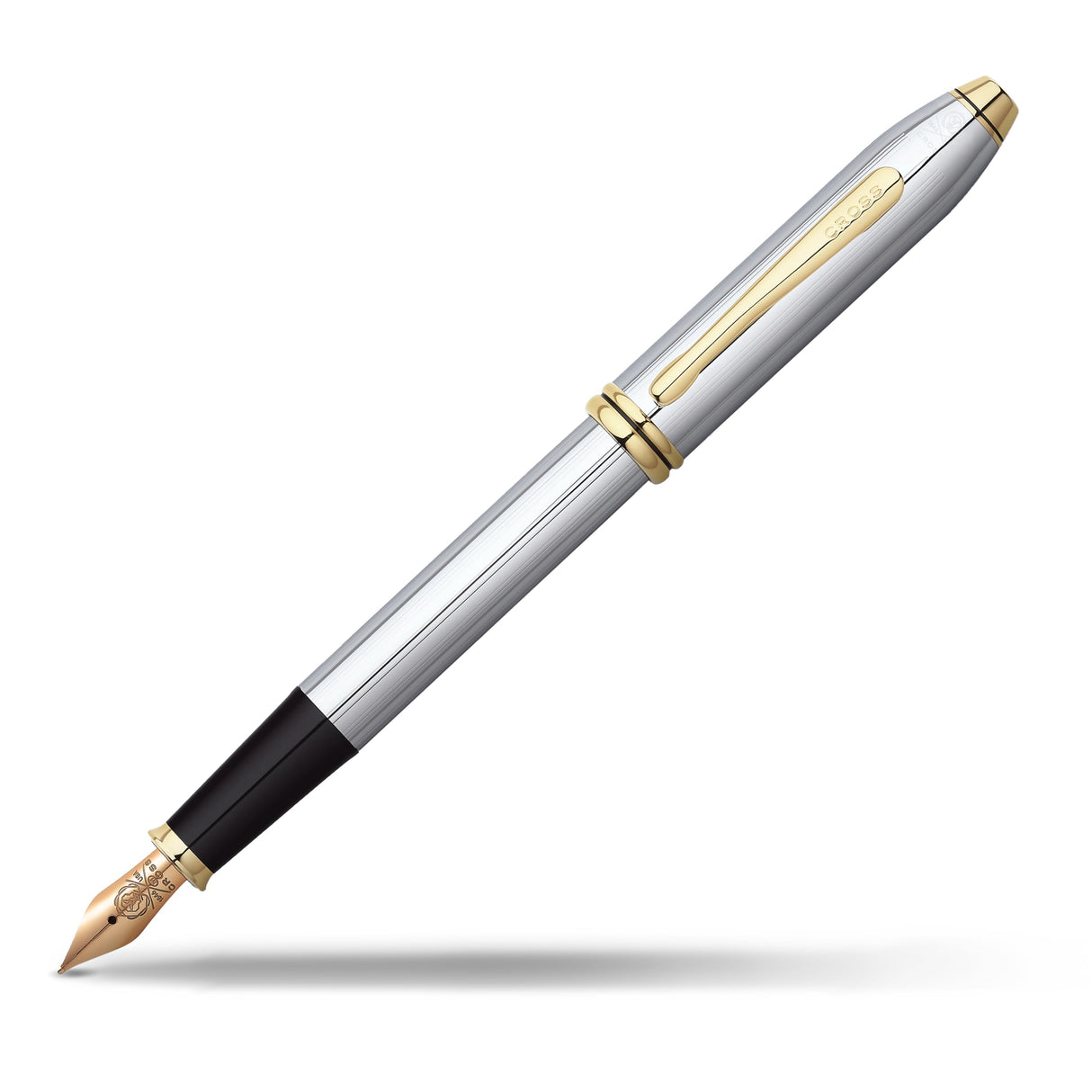 Cross Townsend - Pluma Estilográfica, Plumín Fino, Medalist (Cromo y Oro de 23 KT)