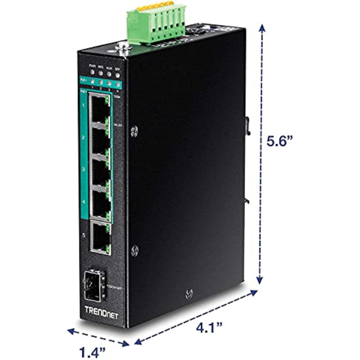 TRENDnet, TI-PG62, Switch DIN-Rail PoE+ Gigabit Industrial de 7 Puertos