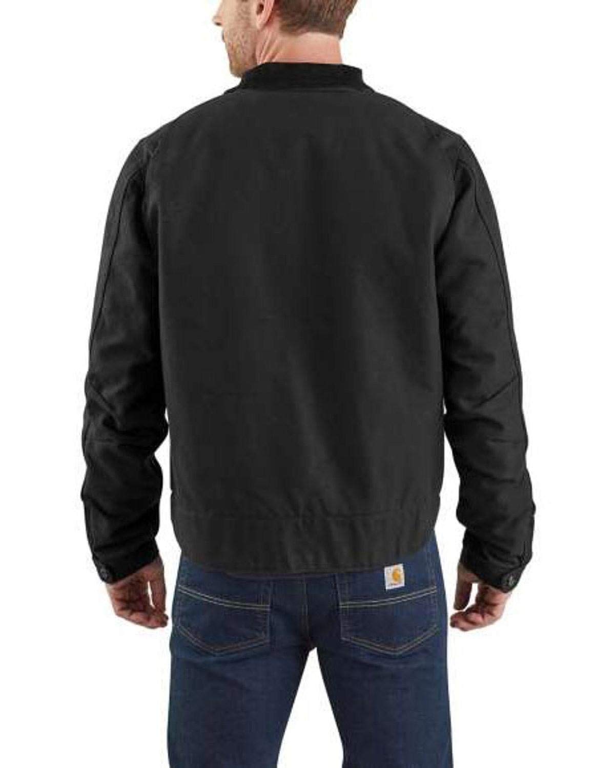 Carhartt, Hombre, Detroit Chaqueta En Lona De Algodón Con Forro Cálido, Ajuste Ligeramente Holgado, Negro, L
