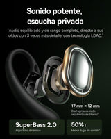 Baseus Eli Sport2 - Auriculares Abiertos para Deportes con Curva de Confort en S, Tiempo de reproducción 45H, SuperBass 2.0, IPX7, Bluetooth 6.0, 4 micrófonos, Llamadas claras con Inteligencia