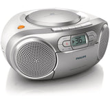 Philips Boombox AZ127/12 Reproductor de CD Casete Radio FM y Entrada de Audio Portátil
