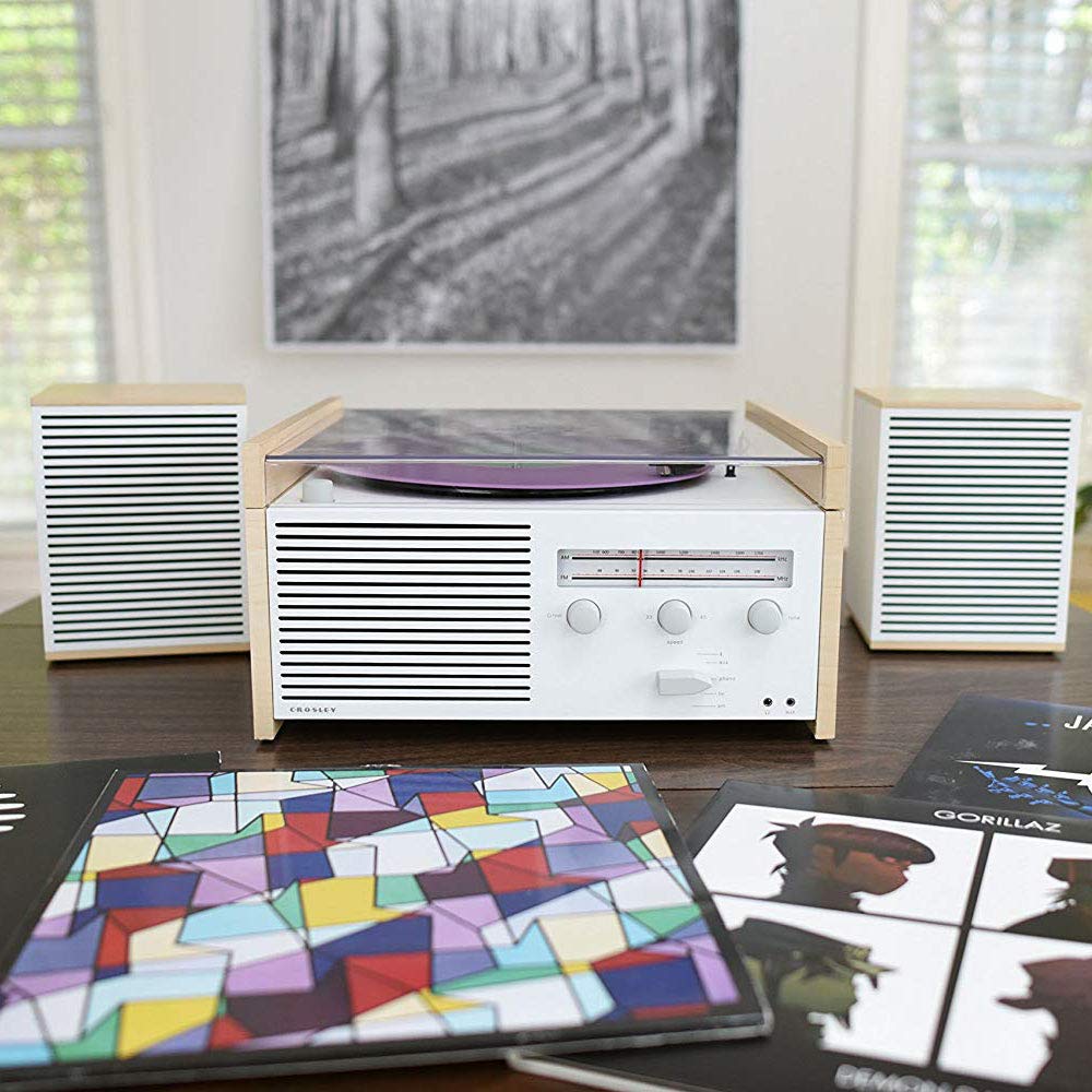Crosley Switch II Belt-Drive Turntable with Bluetooth, AM/FM Radio, Aux-in, and Speakers