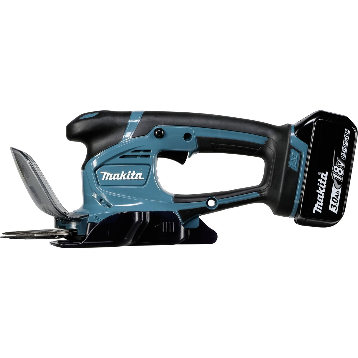 Makita DUM604RFX1 - Tijeras de césped (18 V, 3,0 Ah, 1 batería y Cargador, Incluye alargador de Mango con Rueda)