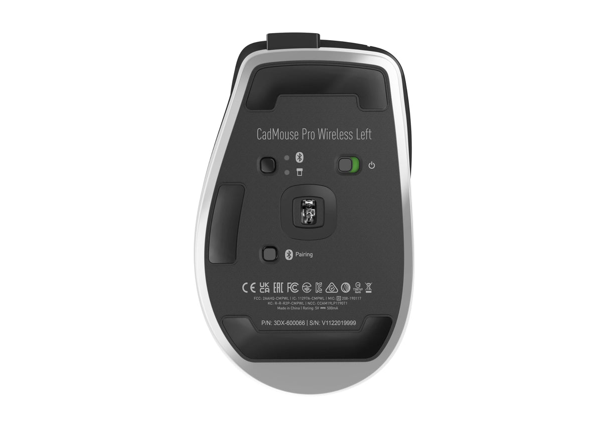 3DCONNEXION CadMouse Pro Wireless Left - Ratón - ergonómico - zurdo - 7 Botones - inalámbrico - Bluetooth, 2.4 GHz, USB-C - Receptor inalámbrico USB