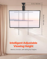 VEVOR Soporte para TV de Techo motorizado, Marco Soporte para TV Dimensiones de 813 a 1651 mm, Marco Porta televisión Plegable Ajustable con VESA máx. 60 x 60 cm, Carga máx. 40 kg