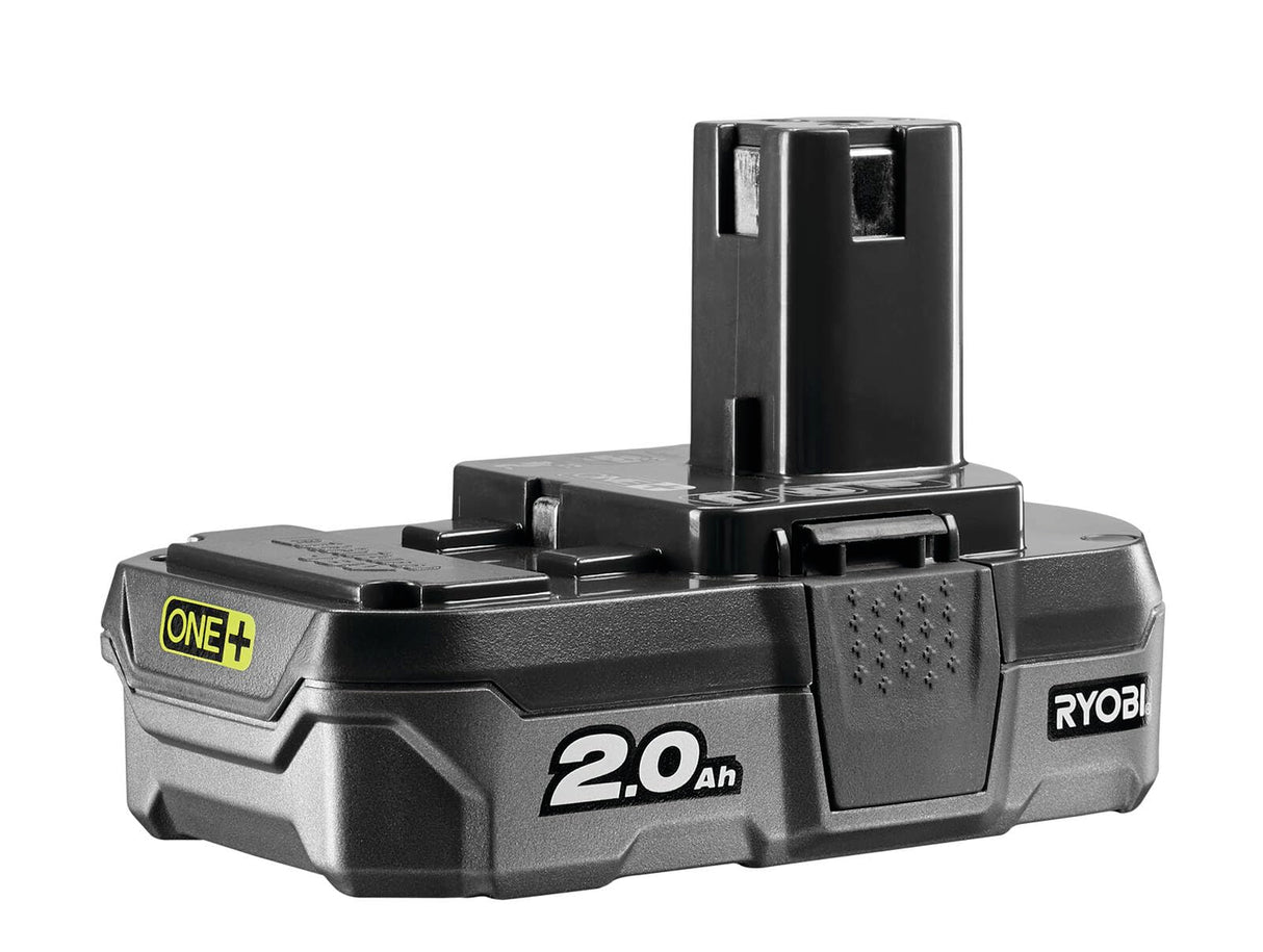 RYOBI ONE+ 18V Taladro percutor R18PD3-242S – 50 Nm, mandril 13 mm, 2 velocidades (0–500/0–1.800 rpm), 24 ajustes de par – Kit con baterías 2,0 Ah + 4,0 Ah, cargador y bolsa