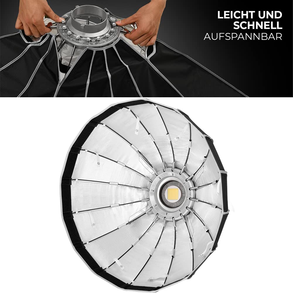 Rollei klick-Beauty-Dish 28255 - Caja Blanda de 105 cm de diámetro y función de luz Similar, Color Negro