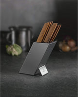 Victorinox Swiss Modern Bloque de cuchillos profesionales con contenido, 6 piezas, incl. 6 cuchillos de chef con mango de madera, negro