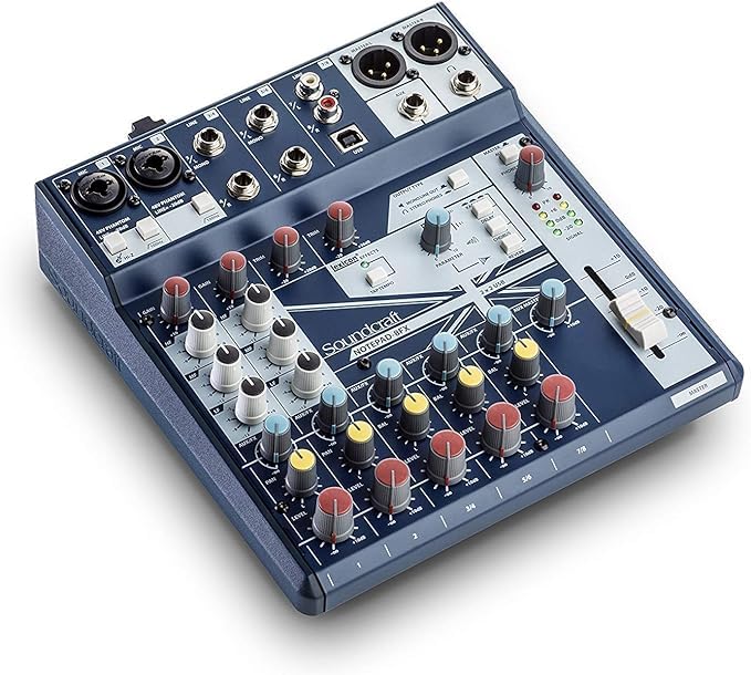 Soundcraft Notepad-8FX Consola de mezclas analógica de formato pequeño con E/S USB y efectos Lexicon