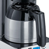 GRAEF Cafetera de filtro FK512 negra temporizador, jarra de vacío de acero inoxidable, indicador del nivel de agua, desconexión automática y optimización del sabor gracias al gran cabezal de infusión