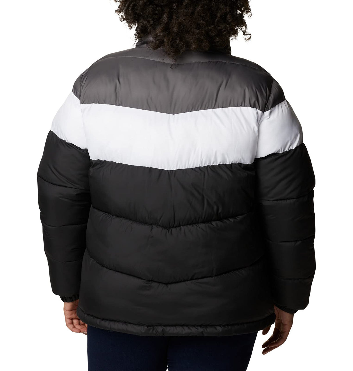 Columbia Mujer Chaqueta Acolchada, Black, White, City Grey, M