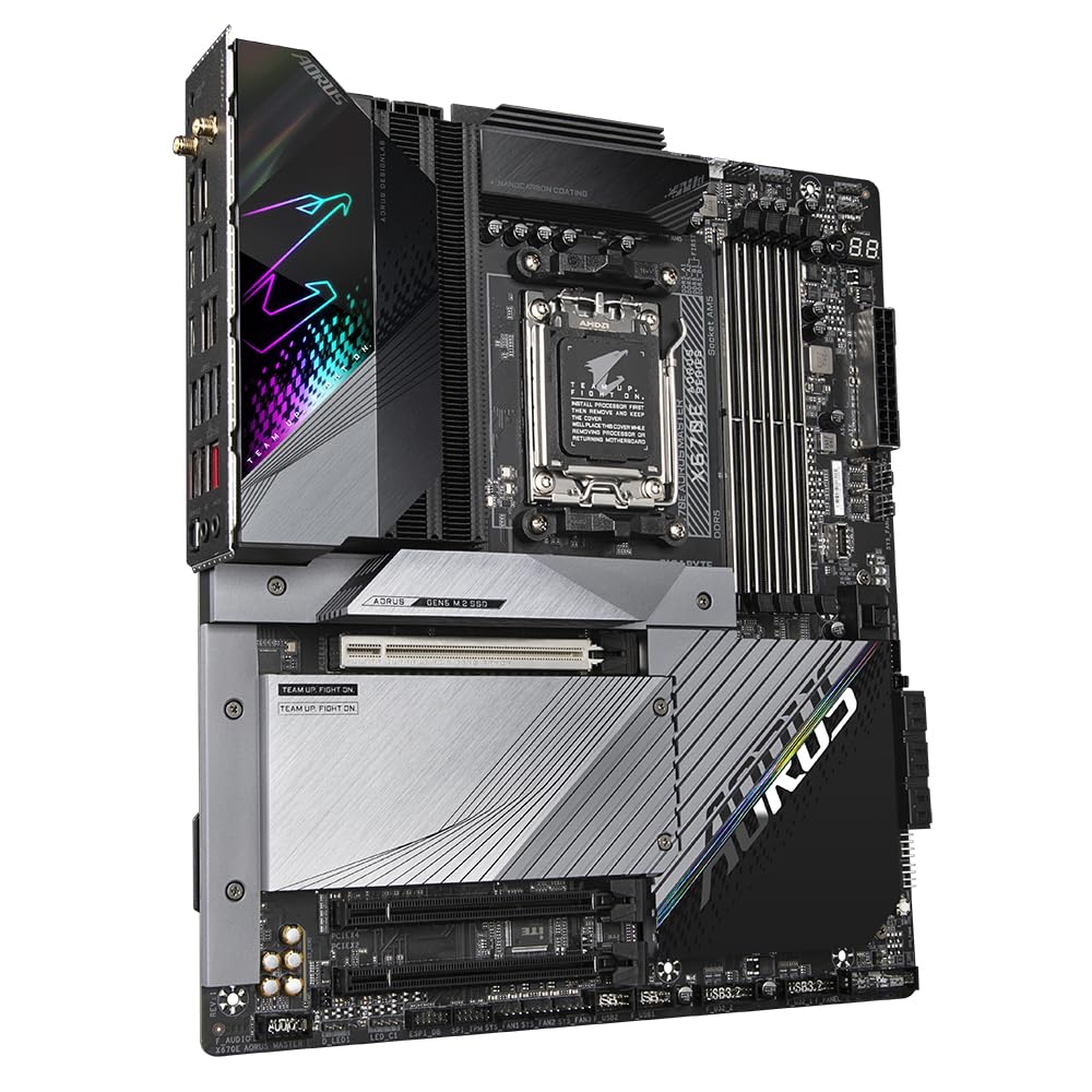 GIGABYTE X670E AORUS Master Placa Base - Compatible con AMD Ryzen 9000 Series CPUs, 16+2+2 Phases Digital VRM, up to 8000MHz DDR5 (OC), 2xPCIe 5.0 + 2xPCIe 4.0 M.2, Wi-Fi 6E, 2.5GbE LAN