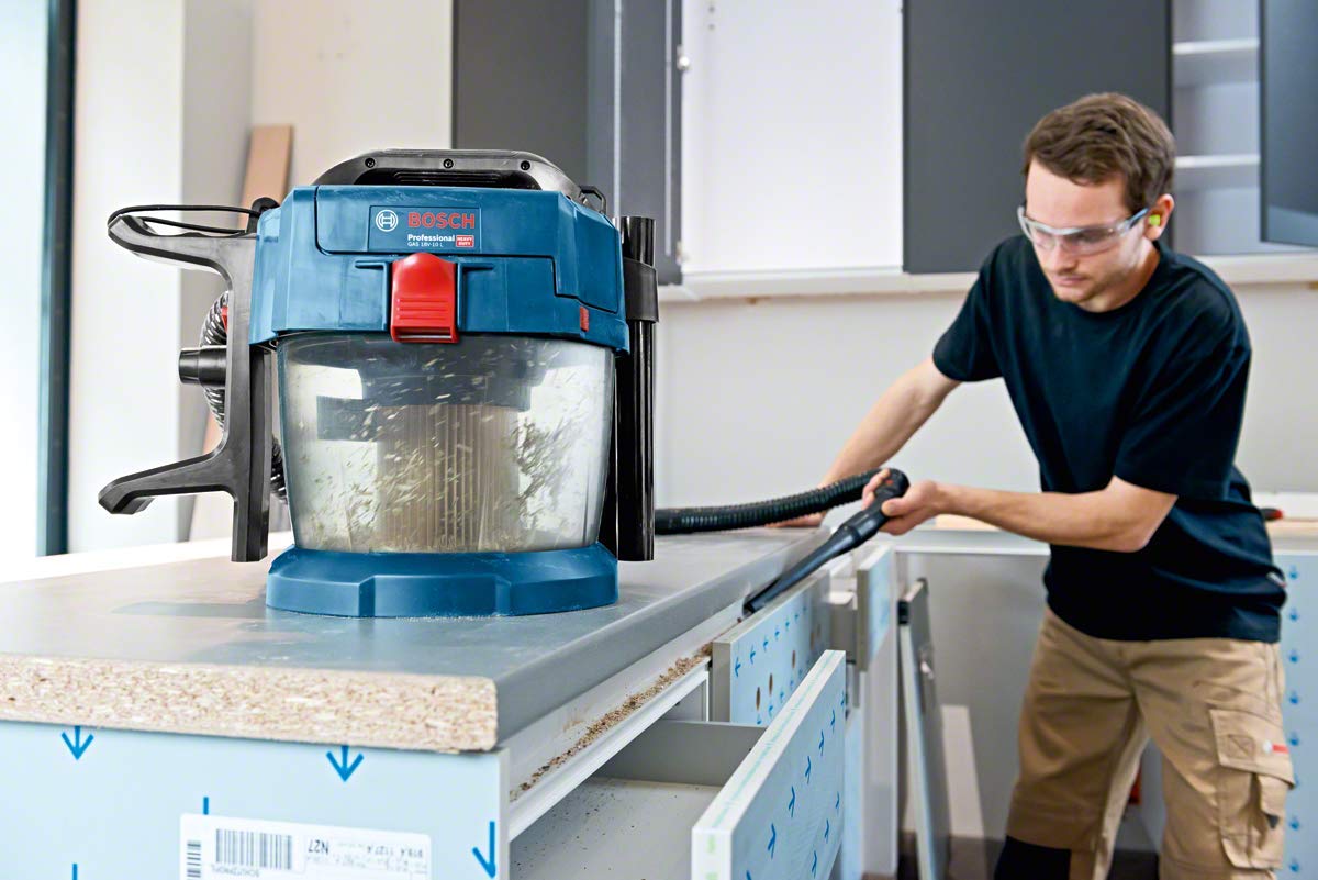 Bosch Professional 18V System GAS 18V-10 L - Aspirador a batería (depósito 10 l, 90 mbar, ruedas, sin batería)