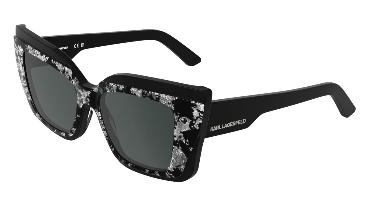 KARL LAGERFELD KL6204S Sunglasses, Black/Silver, Talla única para Mujer